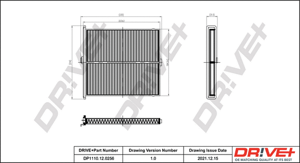 Filter, cabin air (DP1110.12.0256)
