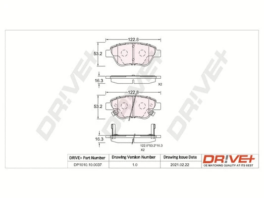 Brake Pad Set, disc brake (DP1010.10.0037)