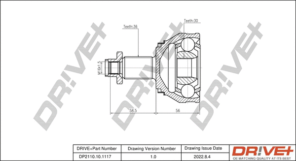 Joint Kit, drive shaft (DP2110.10.1117)