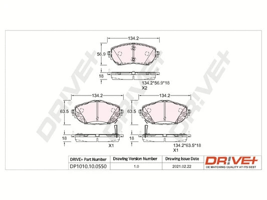 Brake Pad Set, disc brake (DP1010.10.0550)