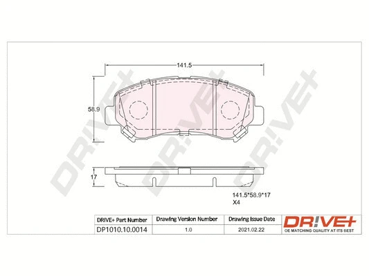 Brake Pad Set, disc brake (DP1010.10.0014)