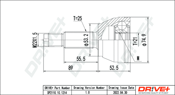 Joint Kit, drive shaft (DP2110.10.1214)