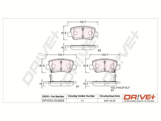 Brake Pad Set, disc brake (DP1010.10.0088)