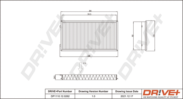 Filter, cabin air (DP1110.12.0262)