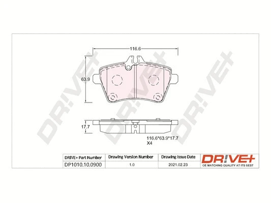 Brake Pad Set, disc brake (DP1010.10.0900)