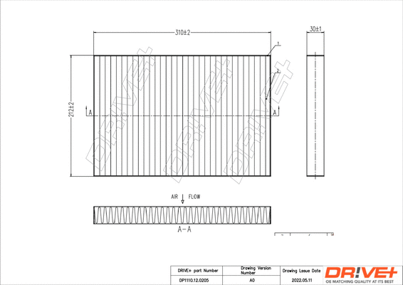 Filter, cabin air (DP1110.12.0205)