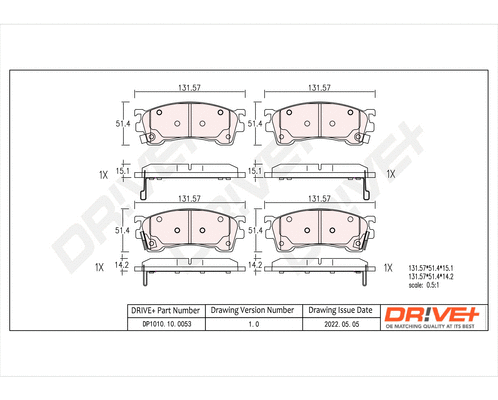 Brake Pad Set, disc brake (DP1010.10.0053)