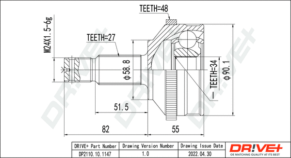 Joint Kit, drive shaft (DP2110.10.1147)
