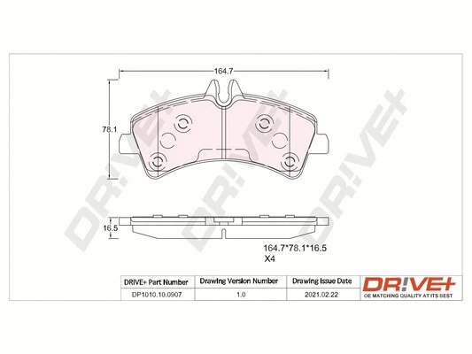 Brake Pad Set, disc brake (DP1010.10.0907)