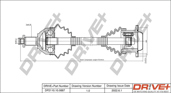 Drive Shaft (DP2110.10.0887)