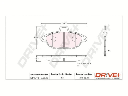 Brake Pad Set, disc brake (DP1010.10.0836)