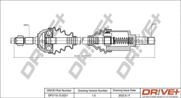 Drive Shaft (DP2110.10.0221)