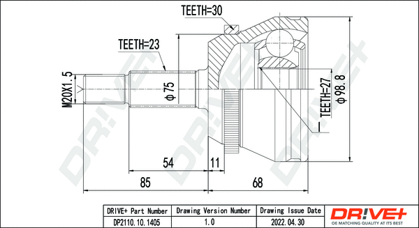 Joint Kit, drive shaft (DP2110.10.1405)