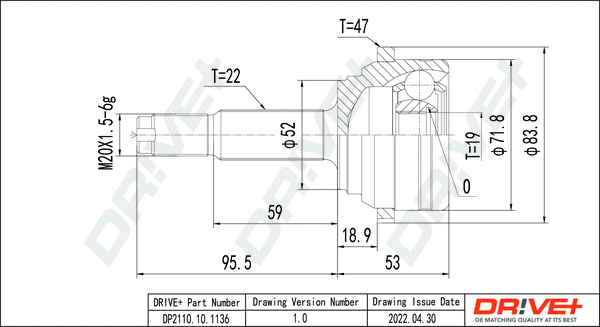 Joint Kit, drive shaft (DP2110.10.1136)