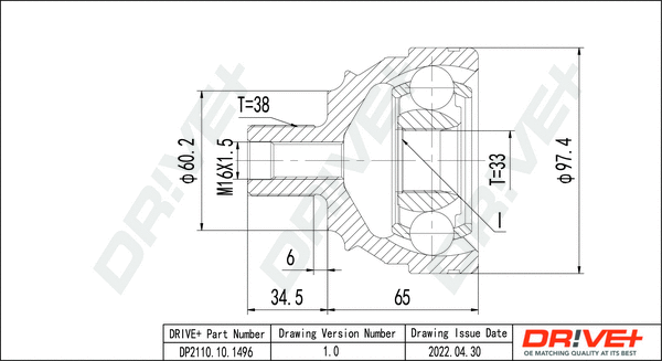 Joint Kit, drive shaft (DP2110.10.1496)
