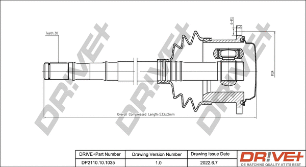 Drive Shaft (DP2110.10.1035)
