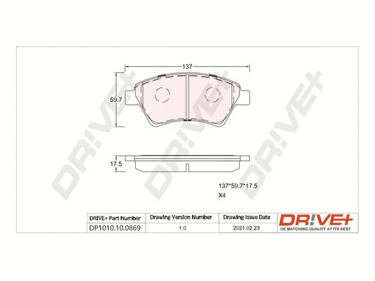 Brake Pad Set, disc brake (DP1010.10.0869)