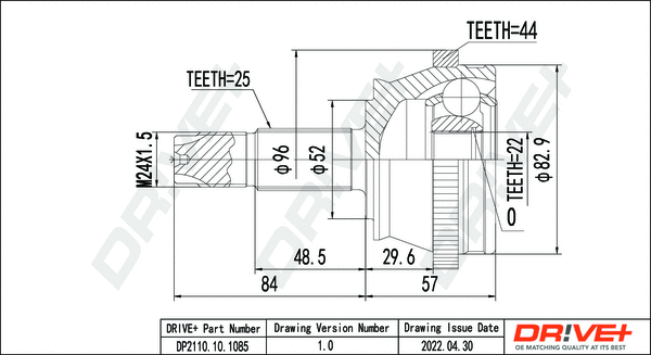 Joint Kit, drive shaft (DP2110.10.1085)