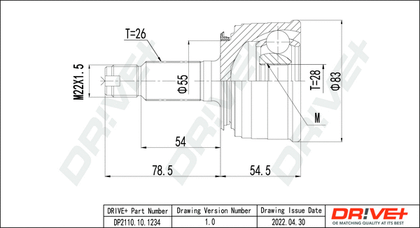 Joint Kit, drive shaft (DP2110.10.1234)