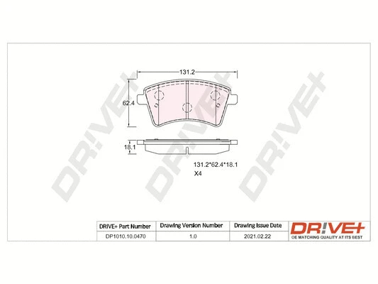 Brake Pad Set, disc brake (DP1010.10.0470)