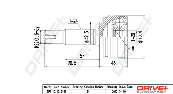 Joint Kit, drive shaft (DP2110.10.1143)