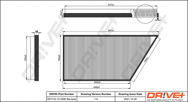 Filter, cabin air (DP1110.12.0285)