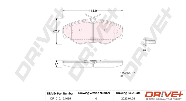 Brake Pad Set, disc brake (DP1010.10.1055)