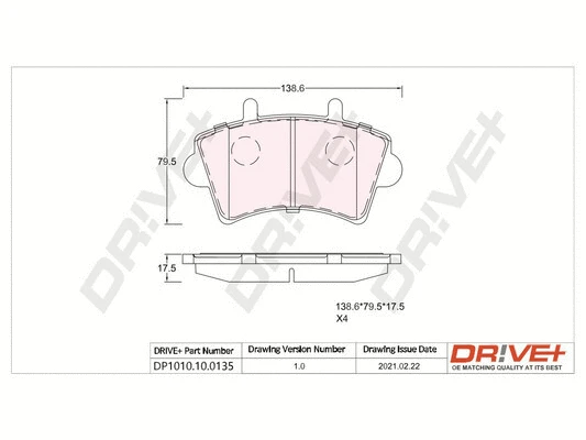 Brake Pad Set, disc brake (DP1010.10.0135)