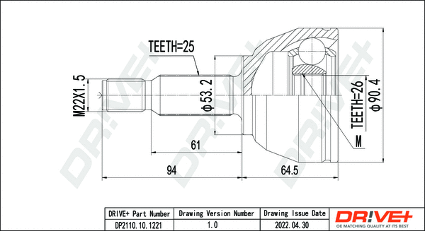 Joint Kit, drive shaft (DP2110.10.1221)