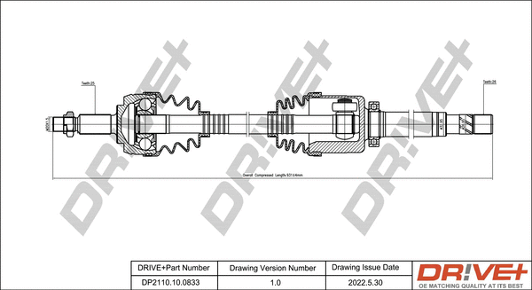 Drive Shaft (DP2110.10.0833)