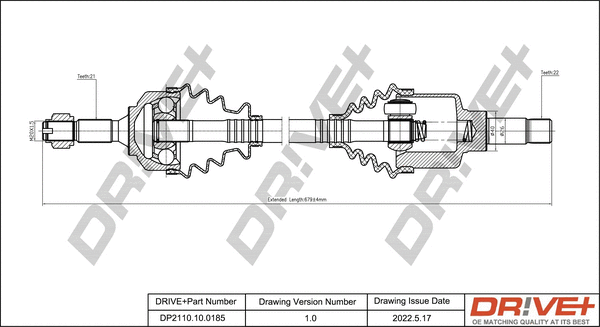 Drive Shaft (DP2110.10.0185)
