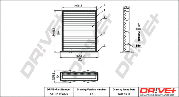 Filter, cabin air (DP1110.12.0345)