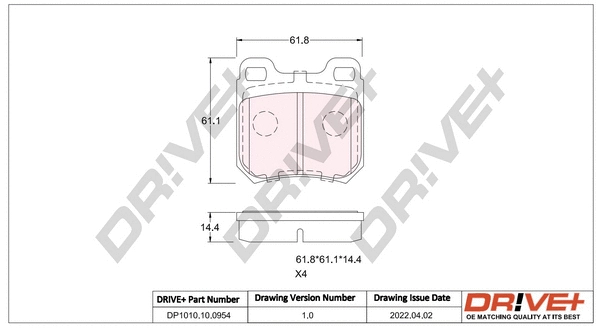 Brake Pad Set, disc brake (DP1010.10.0954)