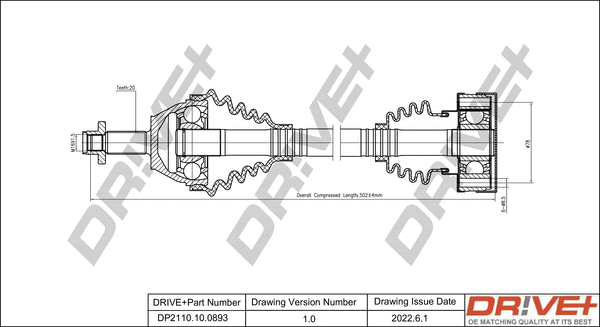 Drive Shaft (DP2110.10.0893)