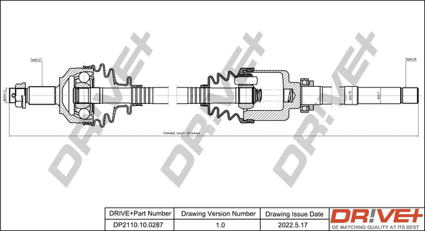 Drive Shaft (DP2110.10.0287)