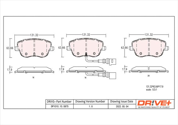 Brake Pad Set, disc brake (DP1010.10.0875)