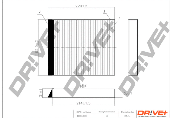 Filter, cabin air (DP1110.12.0024)