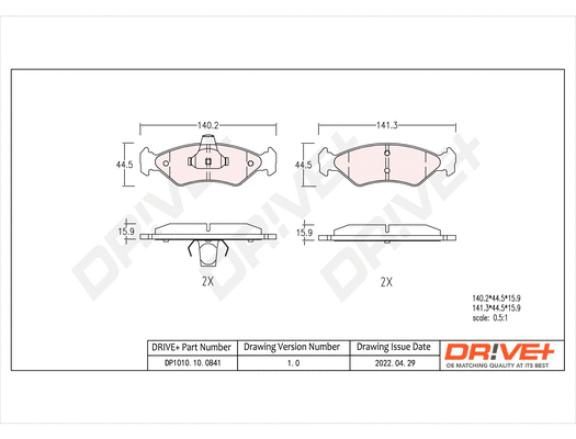 Brake Pad Set, disc brake (DP1010.10.0841)