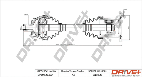 Drive Shaft (DP2110.10.0031)