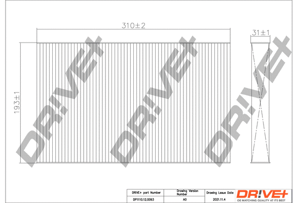 Filter, cabin air (DP1110.12.0093)