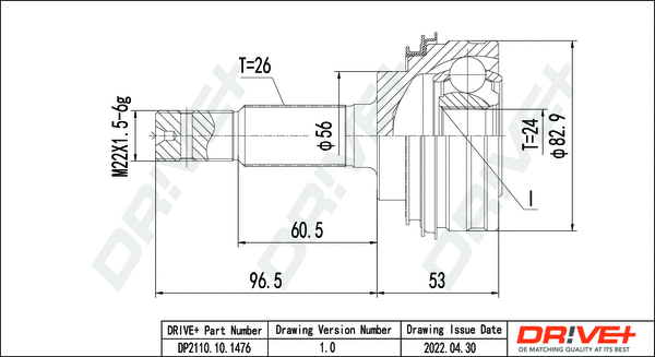Joint Kit, drive shaft (DP2110.10.1476)