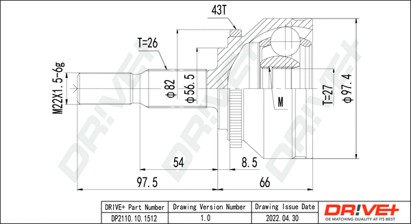 Joint Kit, drive shaft (DP2110.10.1512)