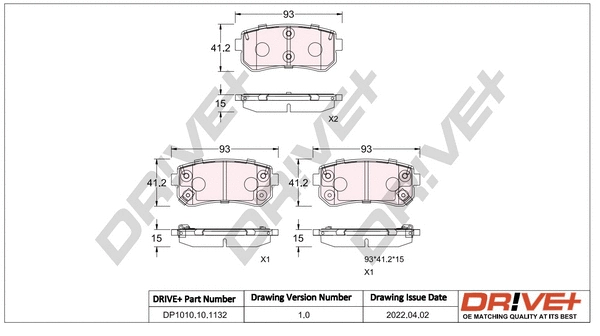 Brake Pad Set, disc brake (DP1010.10.1132)