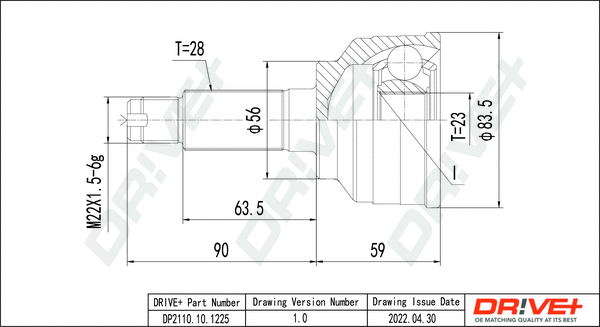 Joint Kit, drive shaft (DP2110.10.1225)