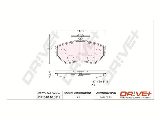 Brake Pad Set, disc brake (DP1010.10.0819)