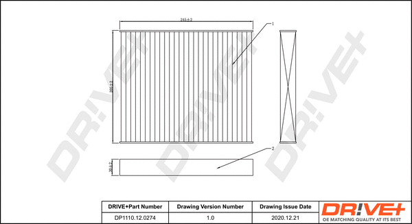 Filter, cabin air (DP1110.12.0274)