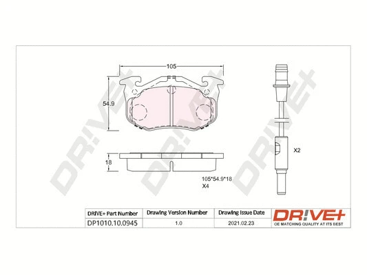 Brake Pad Set, disc brake (DP1010.10.0945)