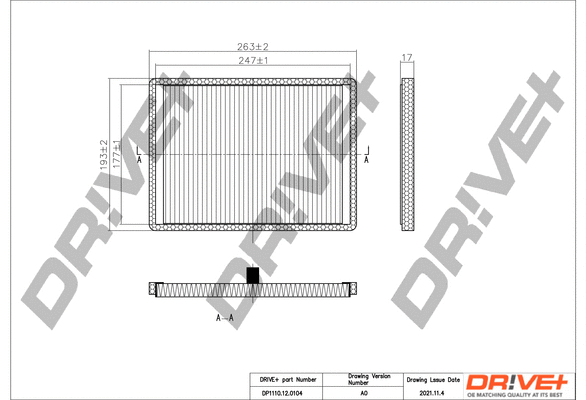 Filter, cabin air (DP1110.12.0104)