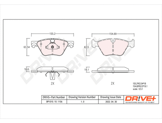 Brake Pad Set, disc brake (DP1010.10.1106)