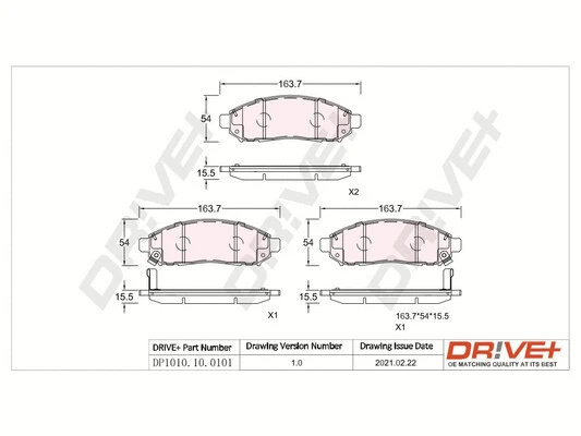 Brake Pad Set, disc brake (DP1010.10.0101)